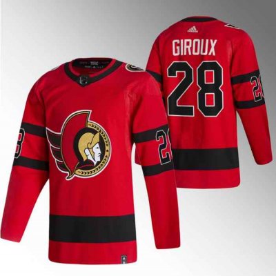 Men's Ottawa Senators #28 Claude Giroux 2021 Red Reverse Retro Stitched Jersey