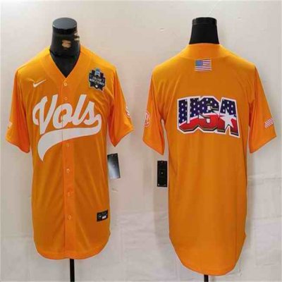 Men's Tennessee Volunteers Orange Team Big Logo With Patch Stitched Jersey