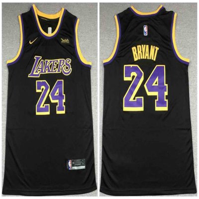 Men's Los Angeles Lakers #24 Kobe Bryant Black Stitched NBA Jersey