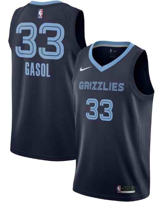 Men's Memphis Grizzlies #33 Marc Gasol Navy Icon Edition Stitched Jersey