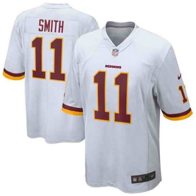 Men's Washington Redskins #11 Alex Smith White Game Jersey