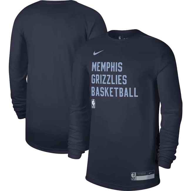 Men's Memphis Grizzlies Navy 2023/24 Legend On-Court Practice Long Sleeve T-Shirt