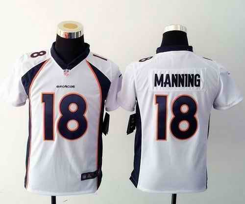 Nike Broncos #18 Peyton Manning White Youth Stitched NFL Elite Jersey