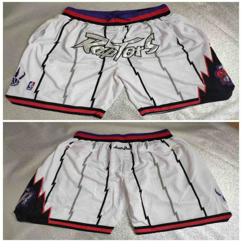 Men's Toronto Raptors White Shorts (Run Small)