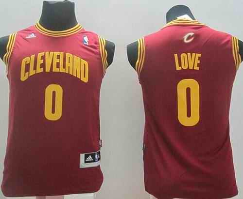 Revolution 30 Cavaliers #0 Kevin Love Red Stitched Youth NBA Jersey