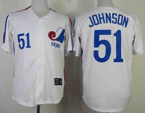 Mitchell And Ness Expos #51 Randy Johnson White Throwback Stitched MLB Jersey