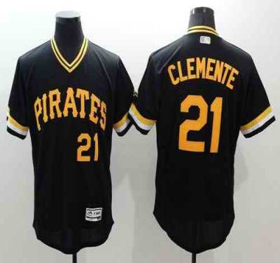 Pirates #21 Roberto Clemente Black Flexbase Authentic Collection Cooperstown Stitched MLB Jersey