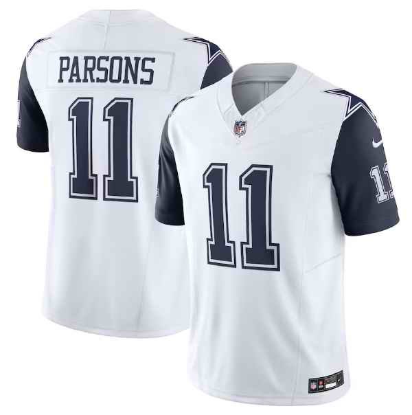 Men's Dallas Cowboys #11 Micah Parsons White 2023 F.U.S.E. Vapor Limited Stitched Football Jersey