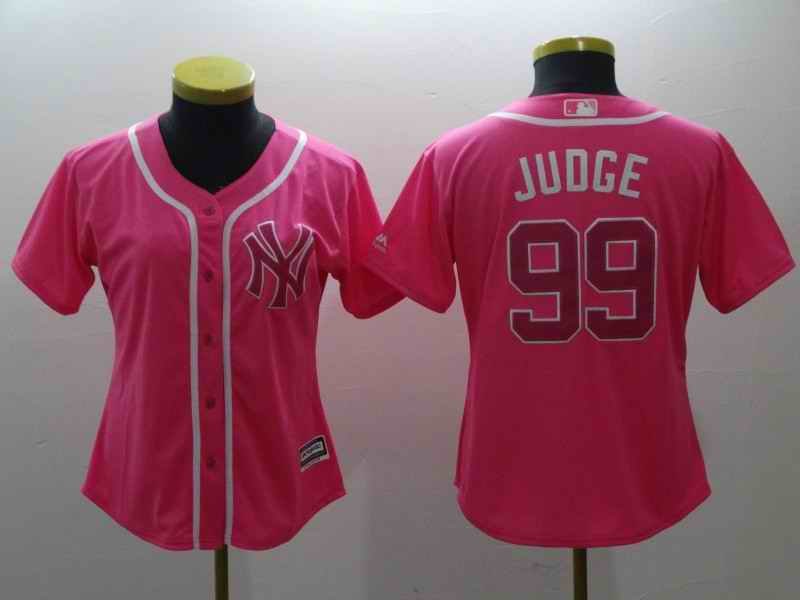 Women's New York Yankees #99 Aaron Judge Pink Cool Base Stitched MLB Jersey