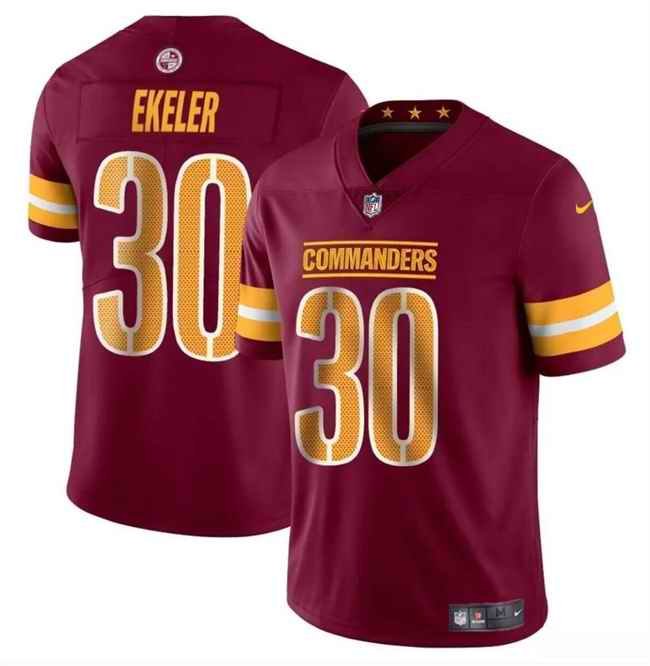 Men's Washington Commanders #30 Austin Ekeler Burgundy Vapor Limited Stitched Football Jersey