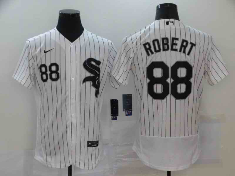 Men's Chicago White Sox #88 Luis Robert White Flex Base Stitched Jersey