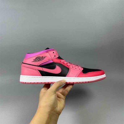 Men's Running Weapon Air Jordan 1 Pink/Black Shoes 0585