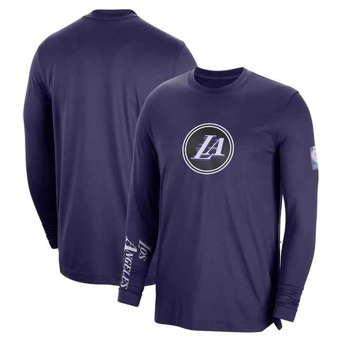 Men's Los Angeles Lakers Purple 2022/23 City Edition Essential Expressive Long Sleeve T-Shirt