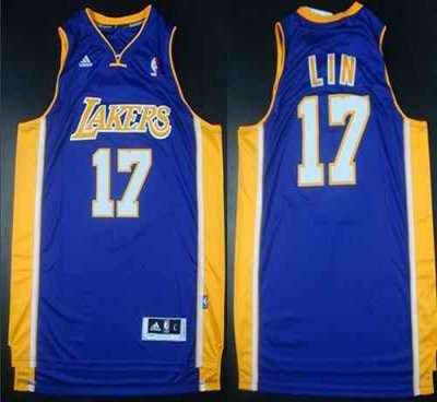 Revolution 30 Lakers #17 Jeremy Lin Purple Stitched Youth NBA Jersey