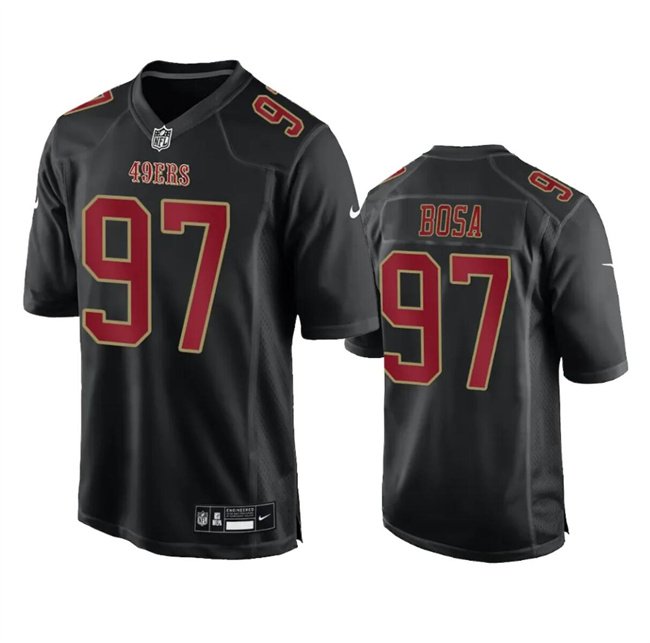 Men's San Francisco 49ers #97 Nick Bosa Black Fashion Limited Stitched Football Game Jersey