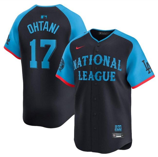 Youth National League #17 Shohei Ohtani Navy 2024 All-Star Limited Stitched Baseball Jersey