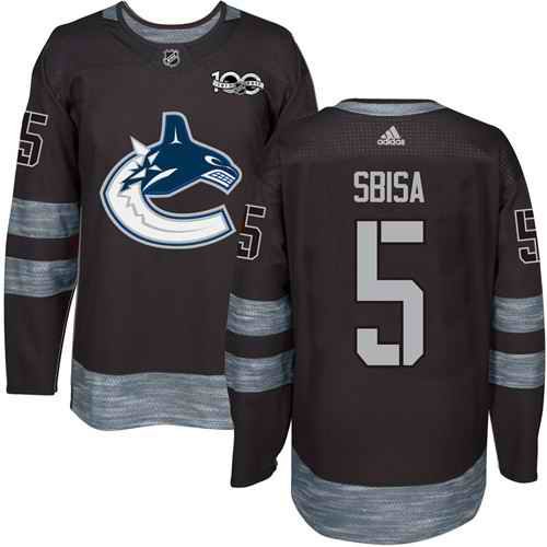 Canucks #5 Luca Sbisa Black 1917-2017 100th Anniversary Stitched NHL Jersey