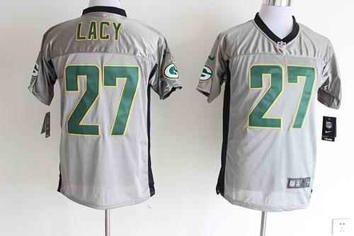 Nike Packers #27 Eddie Lacy Grey Shadow Men's Stitched NFL Elite Jersey