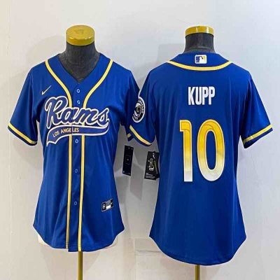 Youth Los Angeles Rams #10 Cooper Kupp Royal With Patch Cool Base Stitched Baseball Jersey