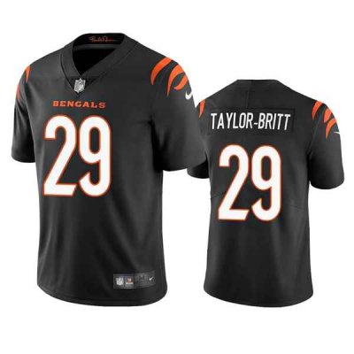 Men's Cincinnati Bengals #29 Cam Taylor-Britt Black Vapor Stitched Football  Jersey