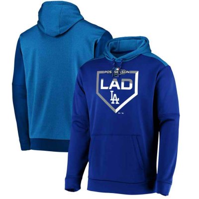 Men's Los Angeles Dodgers Majestic Royal 2019 Postseason Dugout Pullover Hoodie