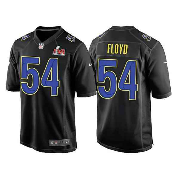 Men's Los Angeles Rams  #54 Leonard Floyd 2022 Black Super Bowl LVI Game Stitched Jersey