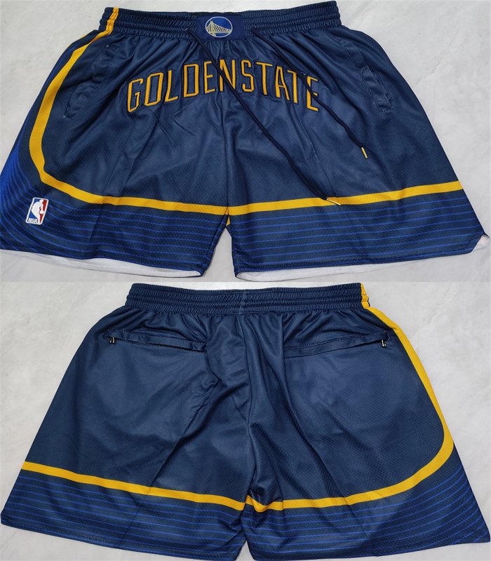 Men's Golden State Warriors Navy Shorts(Run Small)