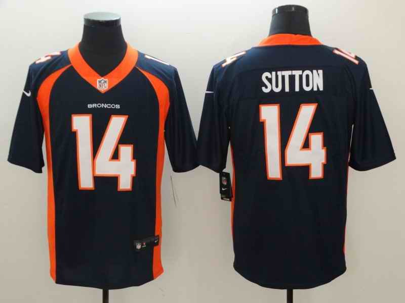 Men's Denver Broncos #14 Courtland Sutton Navy Vapor Untouchable Limited NFL Stitched Jersey