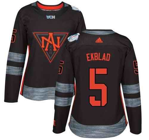 Team North America #5 Aaron Ekblad Black 2016 World Cup Women's Stitched NHL Jersey