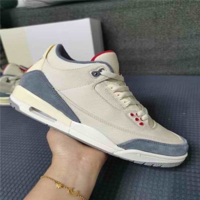 Men's Running weapon Air Jordan 3 Cream/Grey Shoes 092