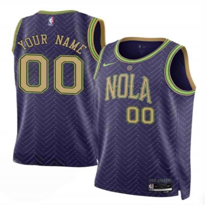 Men's New Orleans Pelicans Active Player Custom Purple 2024-25 City Ediiton Stitched Basketball Jersey