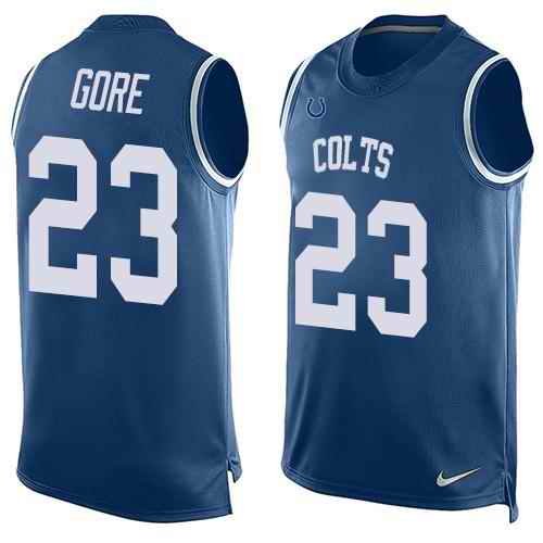 Nike Colts #23 Frank Gore Royal Blue Team Color Men's Stitched NFL Limited Tank Top Jersey