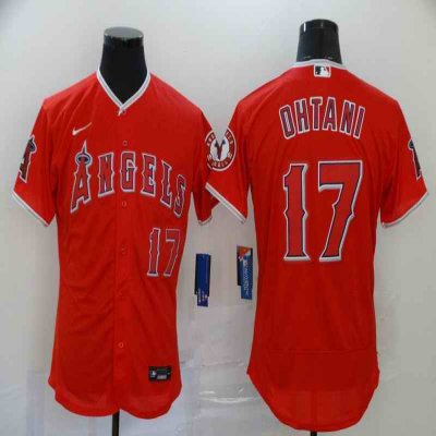 Men's Los Angeles Angels #17 Shohei Ohtani Red Flex Base Stitched MLB Jersey