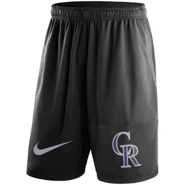 Men's Colorado Rockies Nike Black Dry Fly Shorts