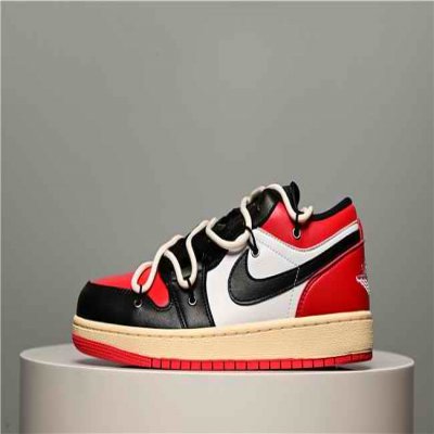 Men's Running Weapon Air Jordan 1 Low Red/Black/White Shoes 0526