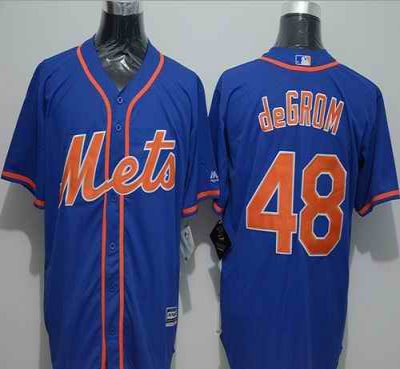 Mets #48 Jacob DeGrom Blue New Cool Base Alternate Home Stitched MLB Jersey