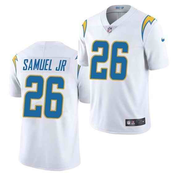 Men's Los Angeles Chargers #26 Asante Samuel Jr. White Vapor Untouchable Limited Stitched Jersey