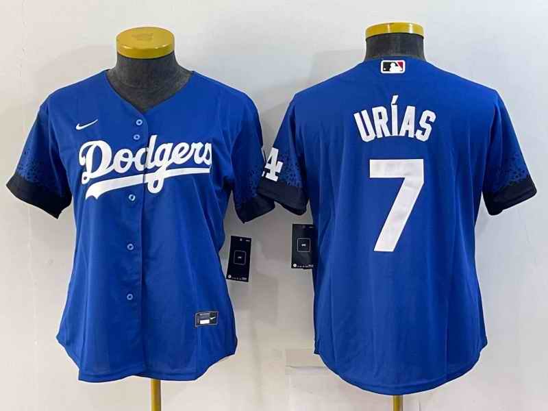 Youth Los Angeles Dodgers #7 Julio Urias Royal Cool Base Stitched Baseball Jersey