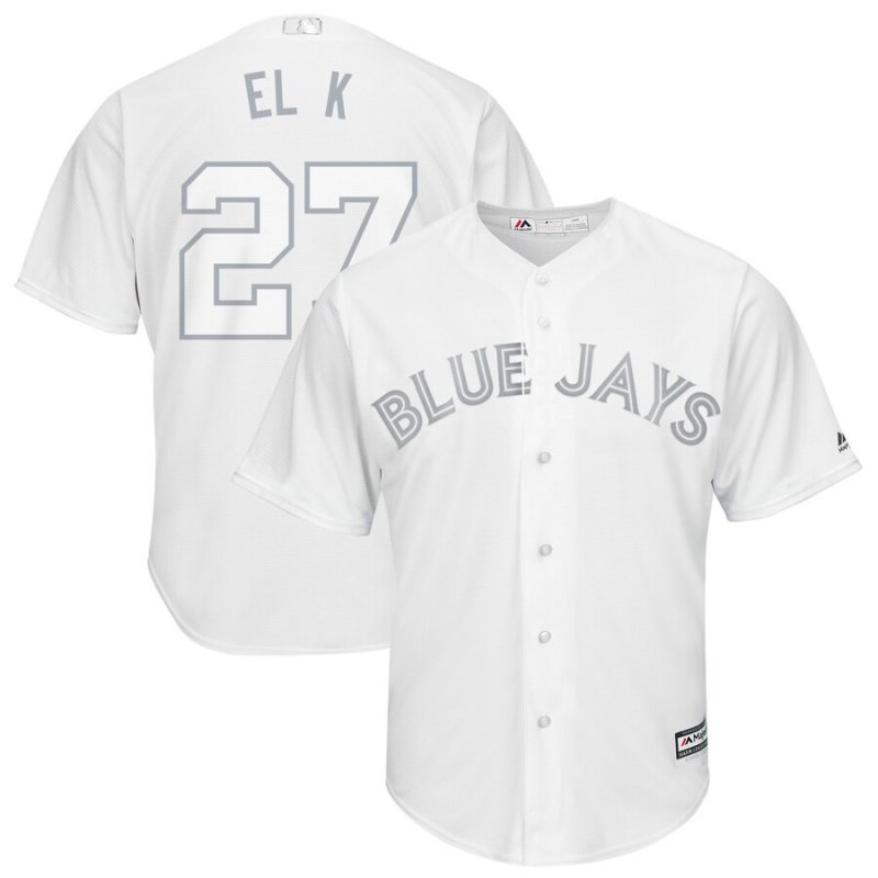 Men's Toronto Blue Jays #27 Vladimir Guerrero Jr. El K Majestic White 2019 Players' Weekend Replica Stitched MLB Jersey