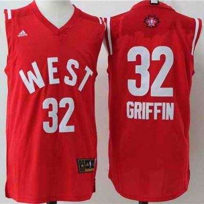 Clippers #32 Blake Griffin Red 2016 All Star Stitched NBA Jersey