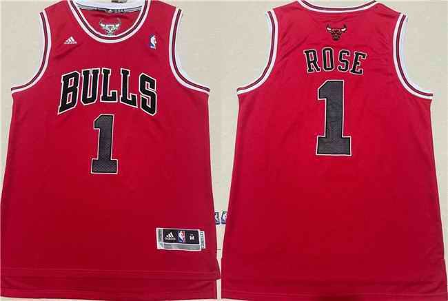 Men's Chicago Bulls #1 Derrick Rose Red Stitched Basketball Jersey