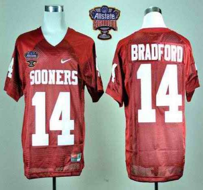 Sooners #14 Sam Bradford Red 2014 Sugar Bowl Patch Stitched NCAA Jersey