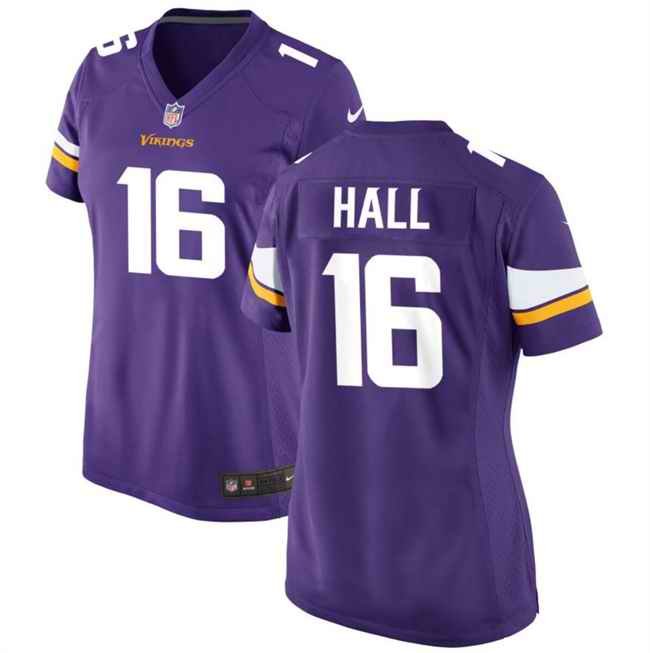 Women's Minnesota Vikings #16 Jaren Hall Purple Stitched Jersey(Run Small)