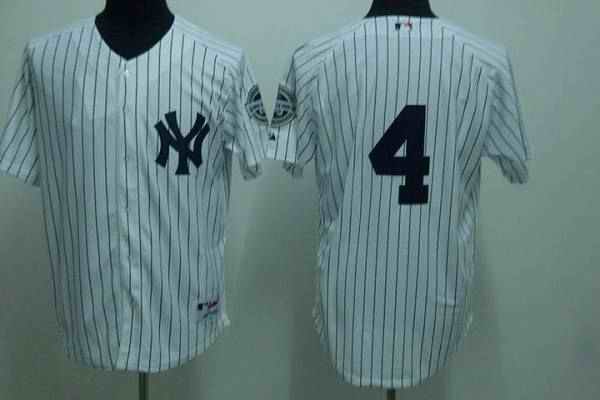 Yankees #4 Lou Gehrig Stitched White MLB Jersey