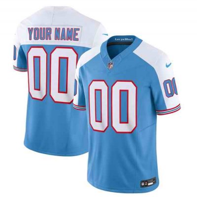 Men's Tennessee Titans Active Player Custom Blue/White  2023 F.U.S.E. Vapor Limited Throwback Stitched Football Jersey