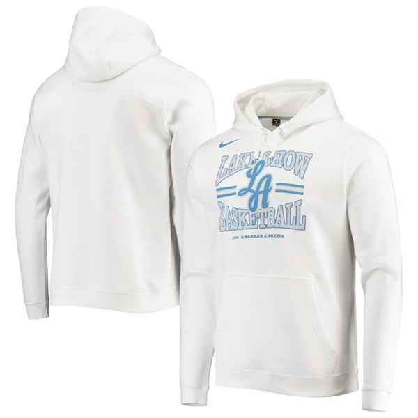 Men's Los Angeles Lakers 2021 White City Edition Story Club Pullover Hoodie