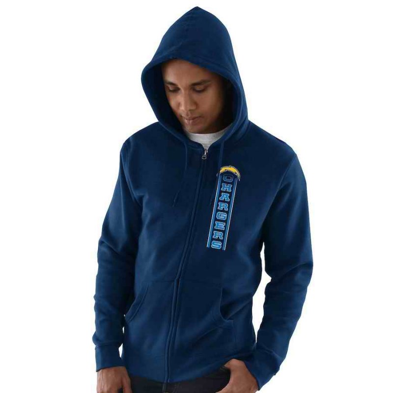 Men's Los Angeles Chargers Navy Hook and Ladder Full-Zip NFL Hoodie