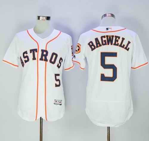 Astros #5 Jeff Bagwell White Flexbase Authentic Collection Stitched MLB Jersey