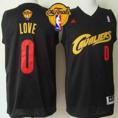 Cavaliers #0 Kevin Love Black(Red No.) Fashion The Finals Patch Stitched NBA Jersey