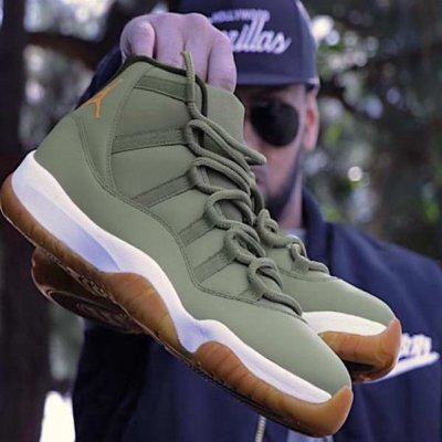 Men's Running weapon Air Jordan 11 Olive Shoes 042